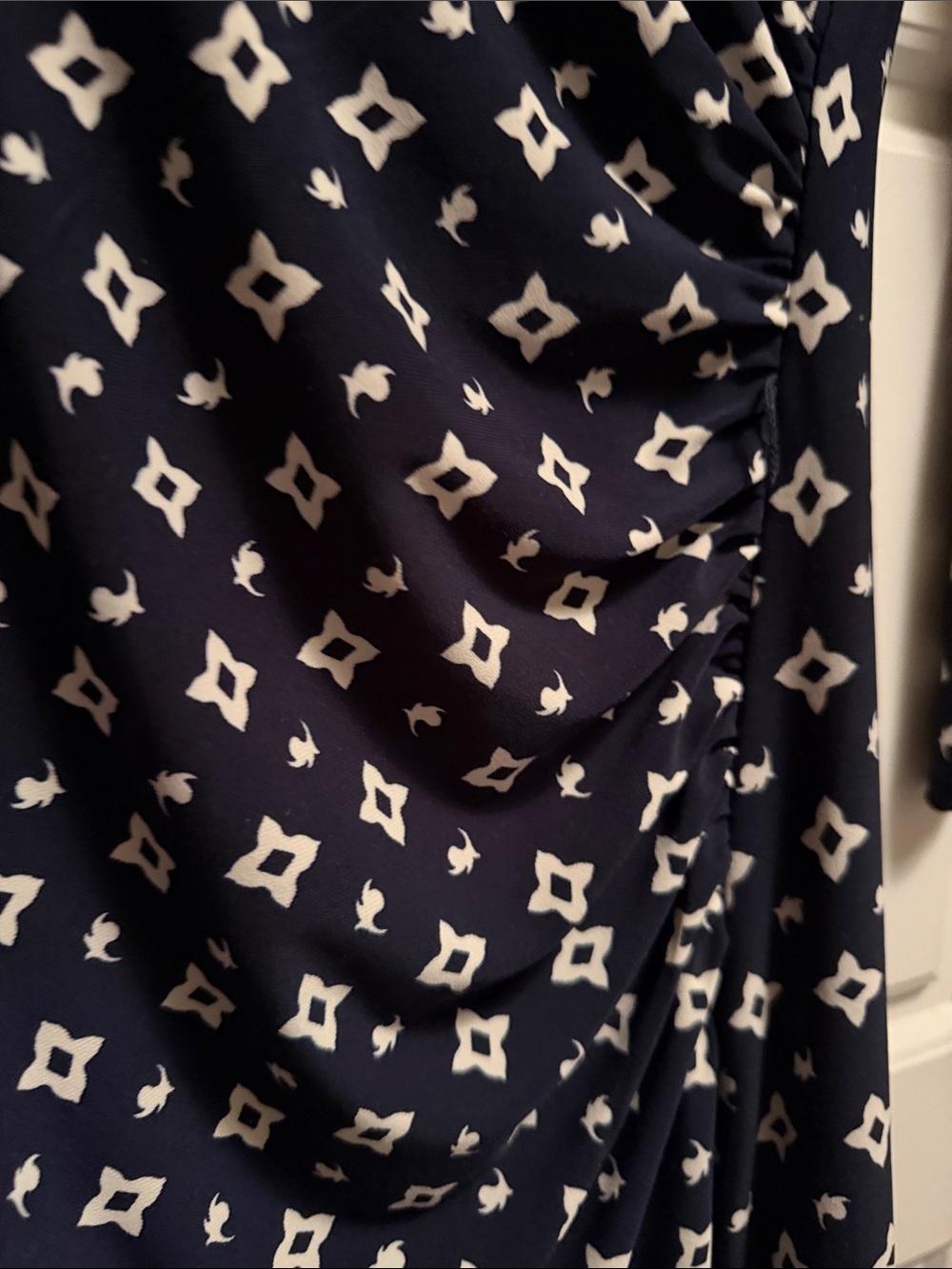 NWOT Ralph Lauren Navy and White Geometric Midi Dress - Picture 5 of 6